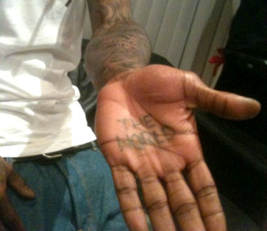 Concrete Steel Hot Boy Trigger written on finger Lil Wayne Back